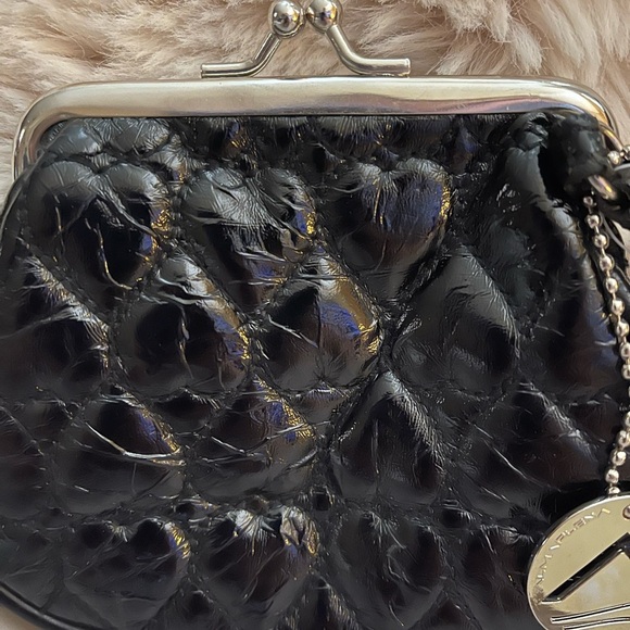 Almaplena Black Patent and Gold Coin Purse Made in Italy Kisslock NWT - Picture 5 of 6